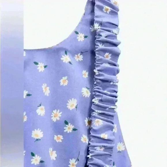 ZARA  blue daisy print crop top size XS NWOT - Picture 4 of 10